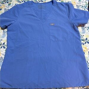 Figs Blue XL Scrub Shirt
